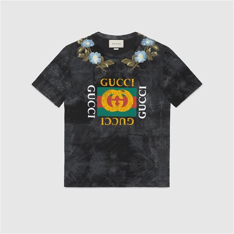 gucci tie-dye cotton-jersey t-shirt|gucci logo t shirt.